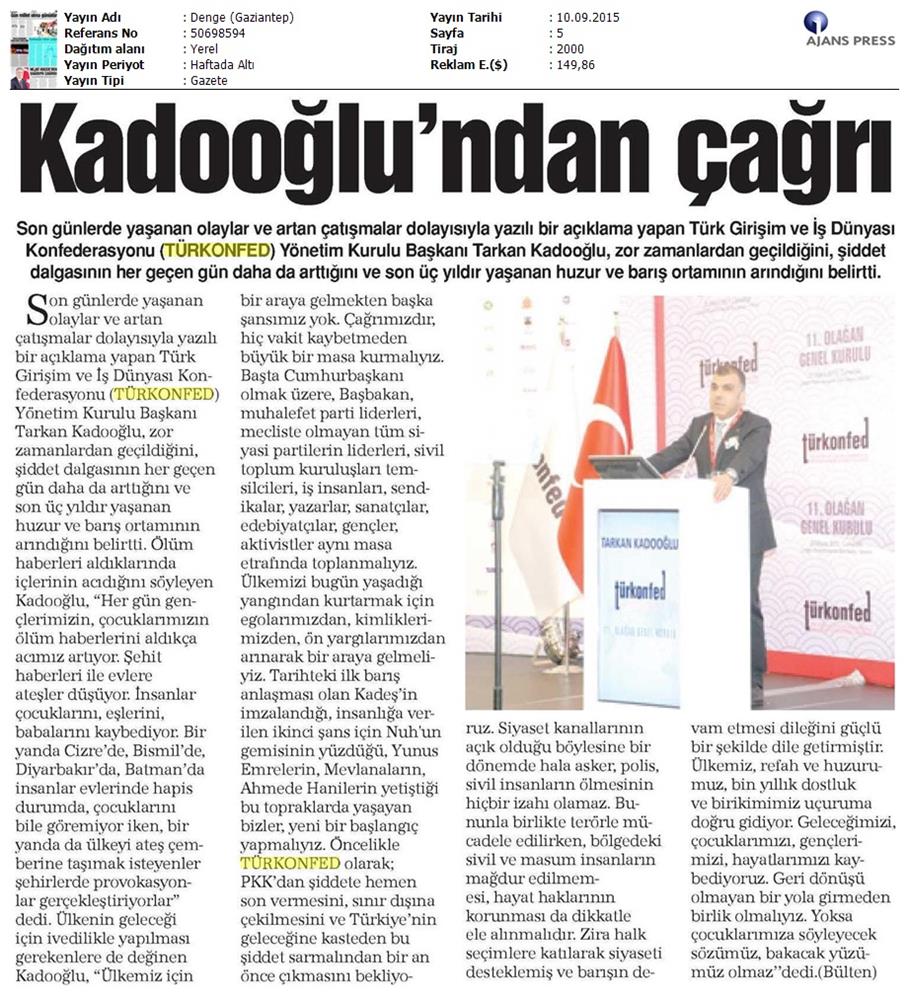 TÜRKONFED Teror Olaylarina Iliskin Aciklamalari Basin Yansimalari - 10