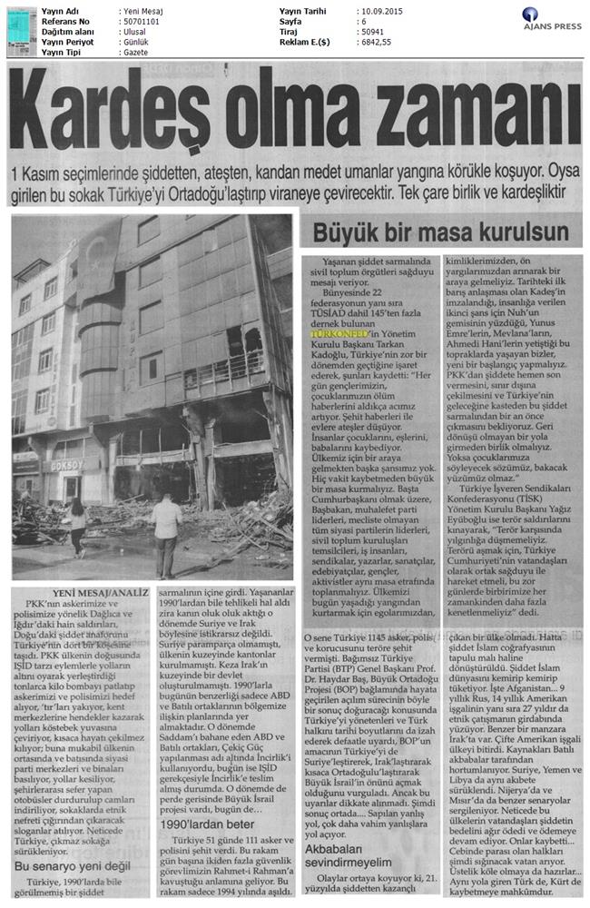 TÜRKONFED Teror Olaylarina Iliskin Aciklamalari Basin Yansimalari - 20