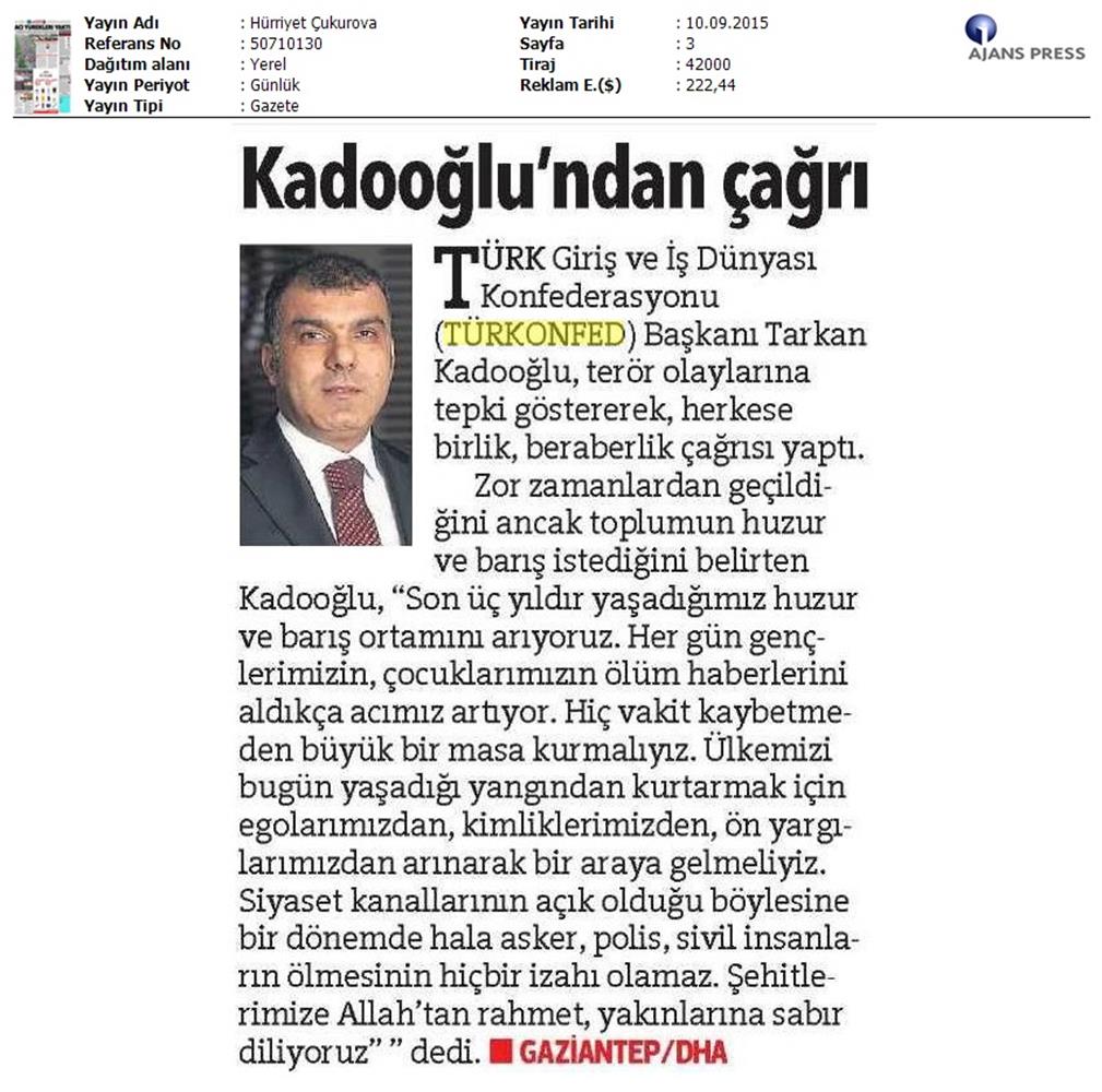 TÜRKONFED Teror Olaylarina Iliskin Aciklamalari Basin Yansimalari - 30