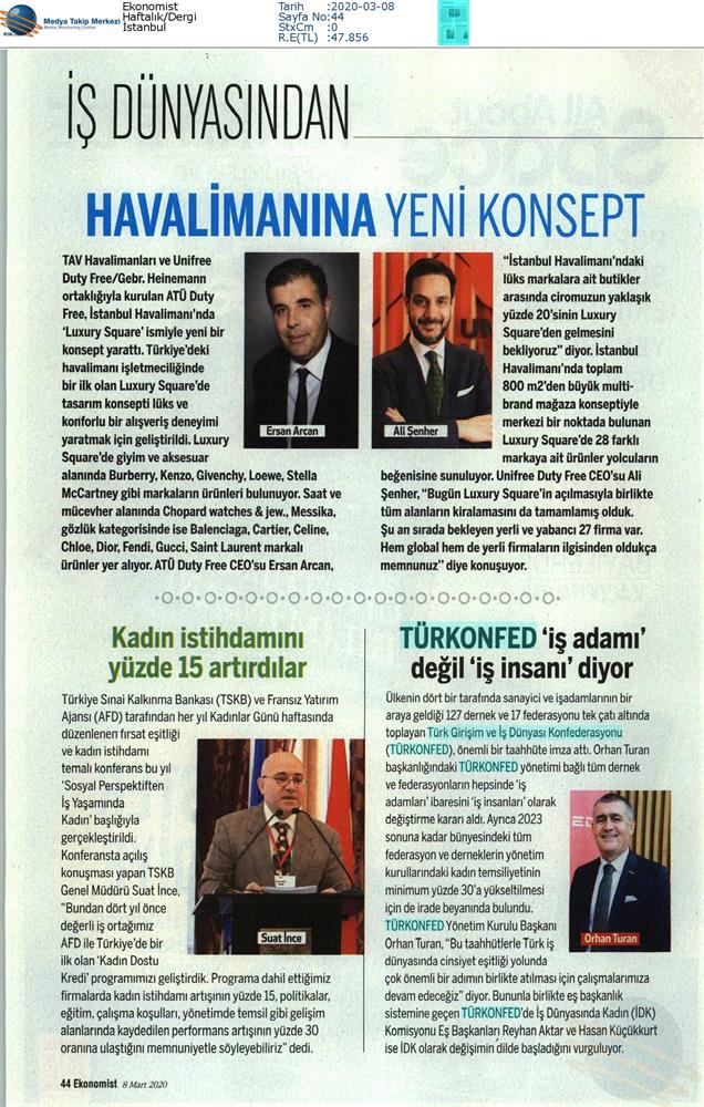 TÜRKONFED Toplumsal Cinsiyet Esitligi Taahhudu Medya Yansimalari 4 Mart 2020 - 2