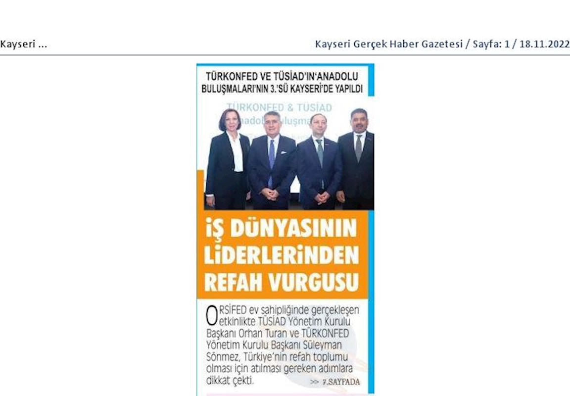 TÜRKONFED TÜSİAD Anadolu Buluşmalari 17 Kasim 2022 Kayseri - 7