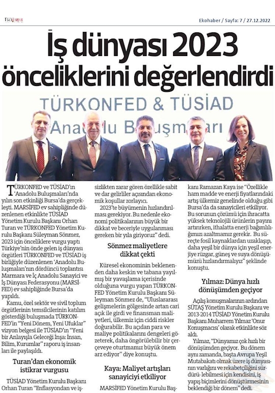 TÜRKONFED TÜSİAD Anadolu Buluşmalari 23 Aralik 2022 Bursa - 2