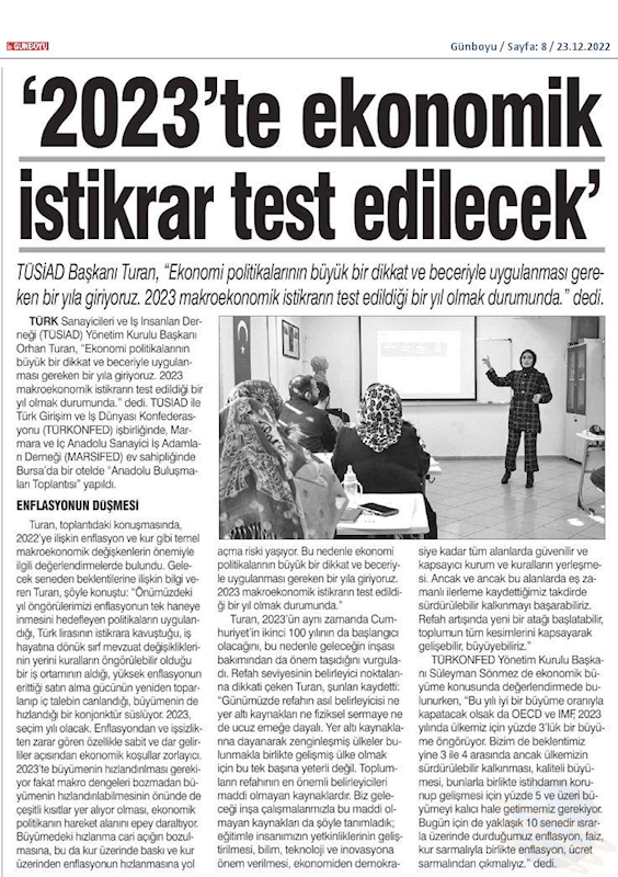 TÜRKONFED TÜSİAD Anadolu Buluşmalari 23 Aralik 2022 Bursa - 7
