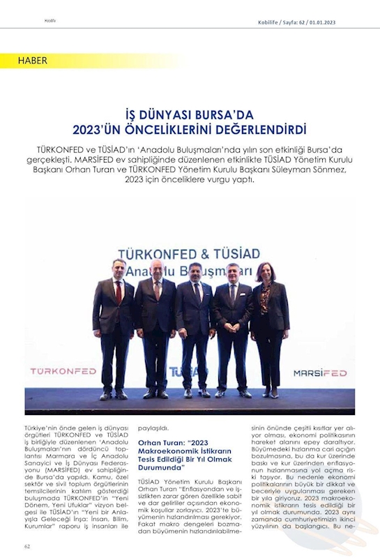TÜRKONFED TÜSİAD Anadolu Buluşmalari 23 Aralik 2022 Bursa - 10