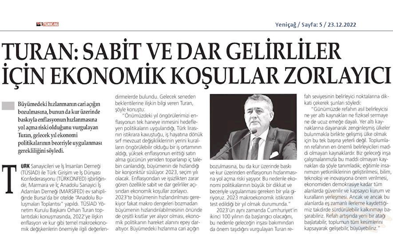 TÜRKONFED TÜSİAD Anadolu Buluşmalari 23 Aralik 2022 Bursa - 14