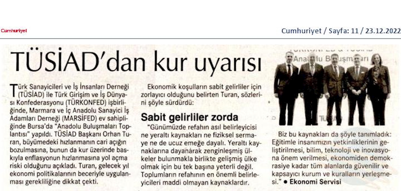TÜRKONFED TÜSİAD Anadolu Buluşmalari 23 Aralik 2022 Bursa - 25