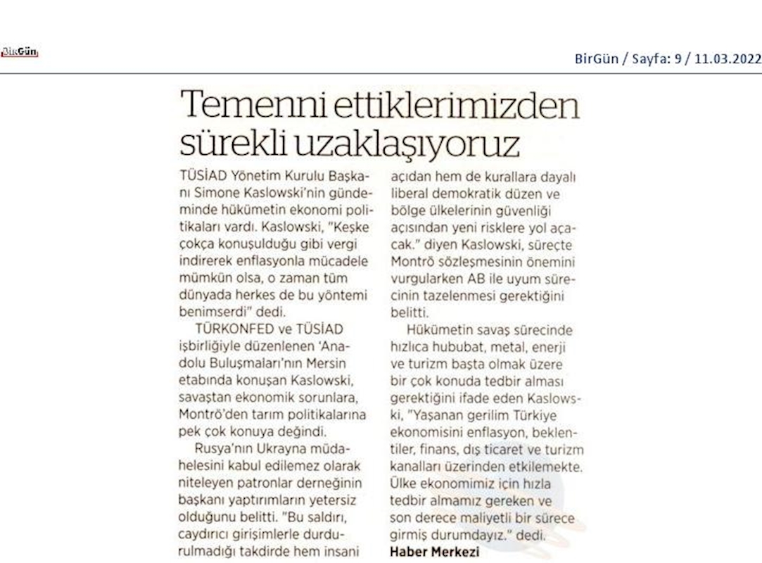 TÜRKONFED TÜSİAD Anadolu Buluşmalari 9 Mart 2022 Mersin - 8