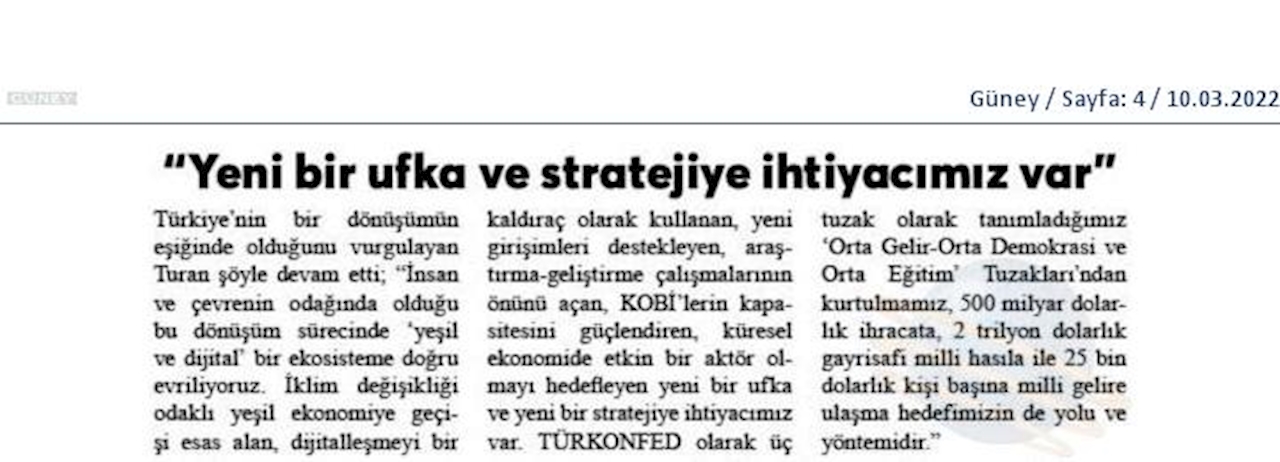 TÜRKONFED TÜSİAD Anadolu Buluşmalari 9 Mart 2022 Mersin - 11