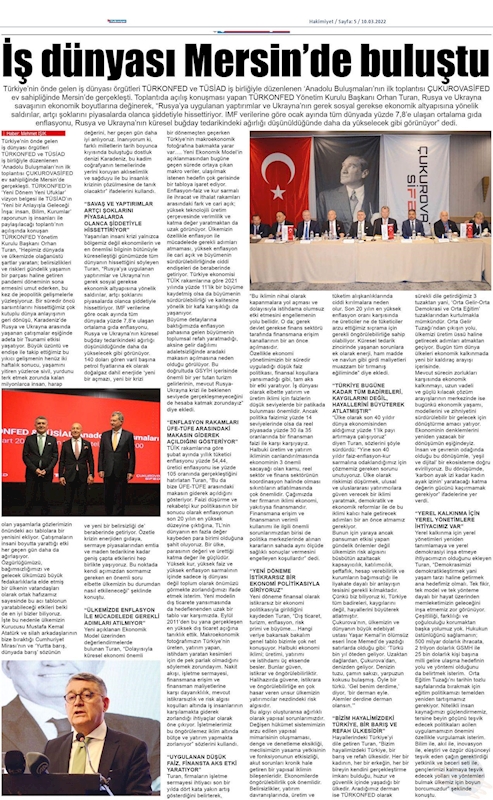 TÜRKONFED TÜSİAD Anadolu Buluşmalari 9 Mart 2022 Mersin - 15