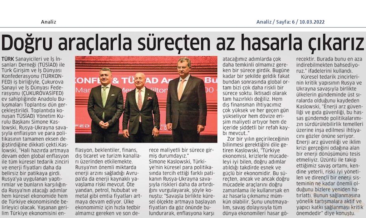 TÜRKONFED TÜSİAD Anadolu Buluşmalari 9 Mart 2022 Mersin - 17