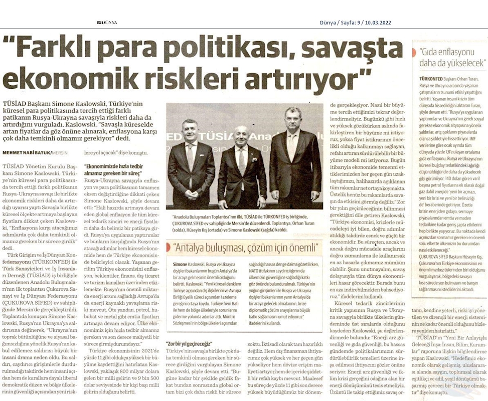 TÜRKONFED TÜSİAD Anadolu Buluşmalari 9 Mart 2022 Mersin - 21