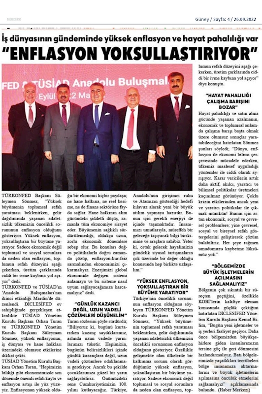 TÜRKONFED TÜSİAD Anadolu Buluşmalari 24 Eylul 2022 Mardin - 2