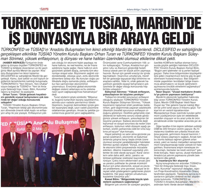 TÜRKONFED TÜSİAD Anadolu Buluşmalari 24 Eylul 2022 Mardin - 6