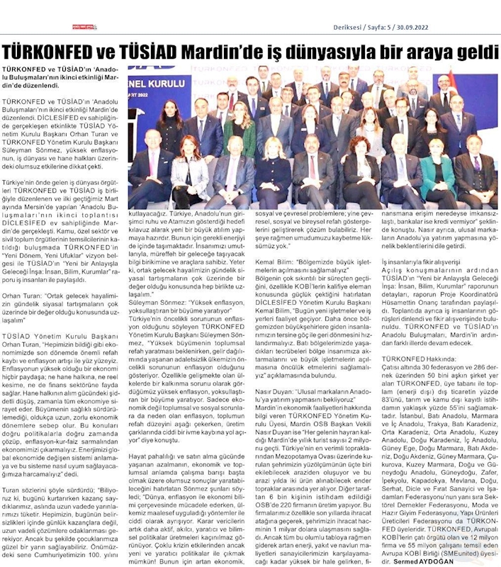 TÜRKONFED TÜSİAD Anadolu Buluşmalari 24 Eylul 2022 Mardin - 16