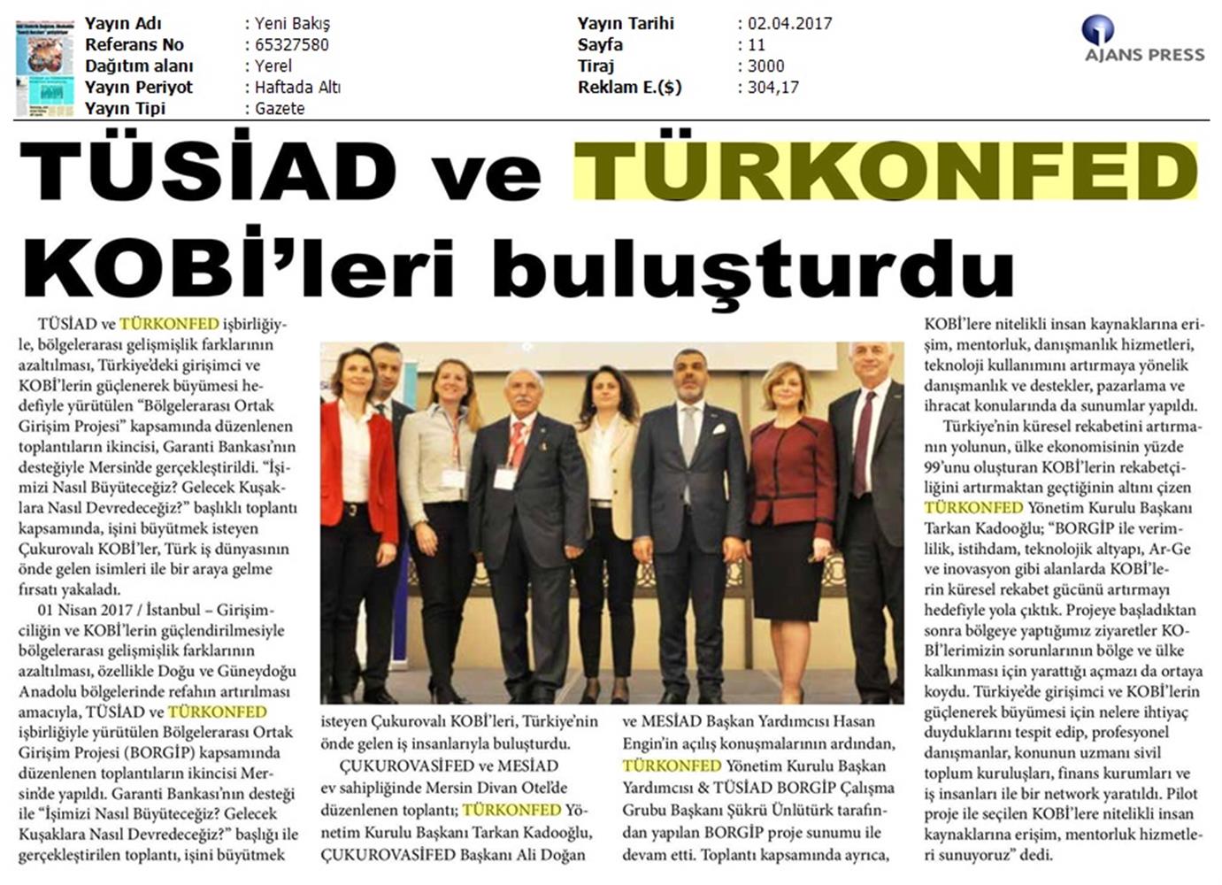 TÜRKONFED TÜSİAD Borgip Mersin Toplantısı Basin Yansimalari 1 28 Mart 3 Nisan 2017 - 2