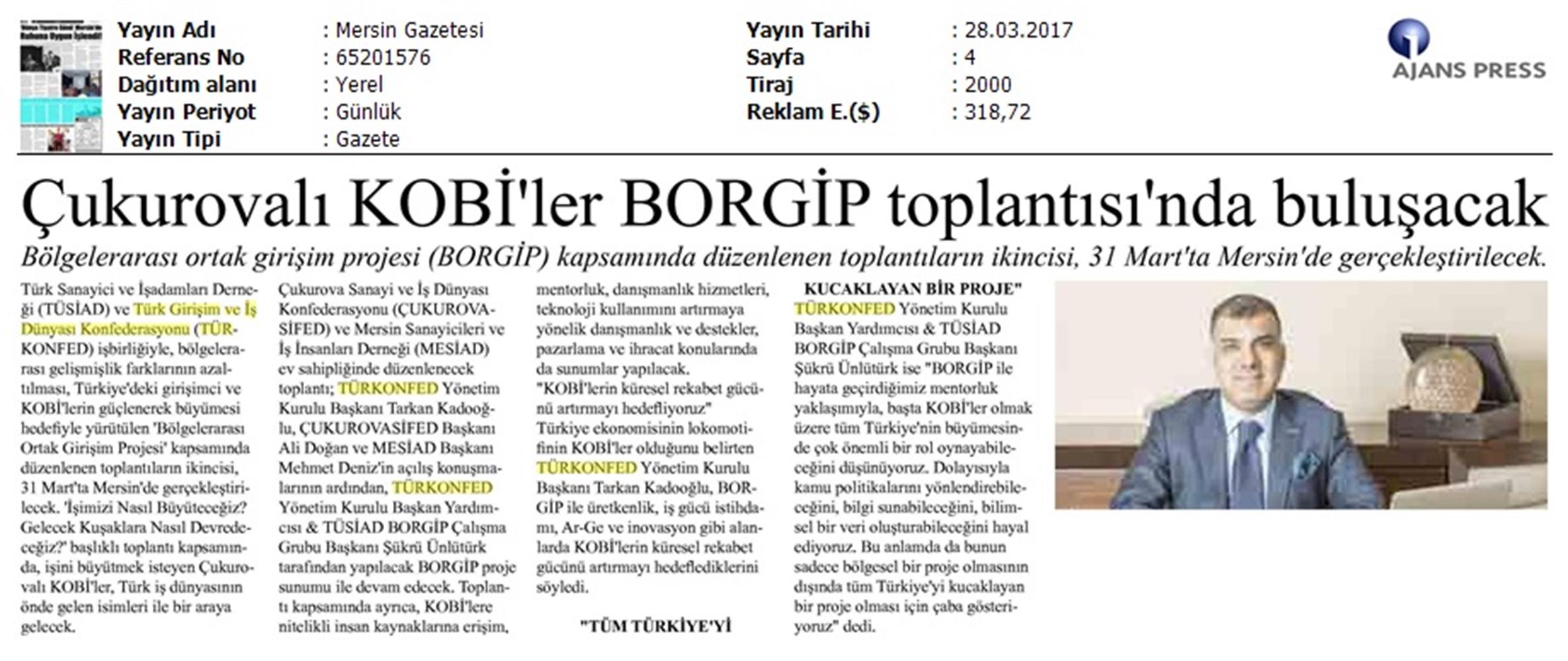 TÜRKONFED TÜSİAD Borgip Mersin Toplantısı Basin Yansimalari 1 28 Mart 3 Nisan 2017 - 12