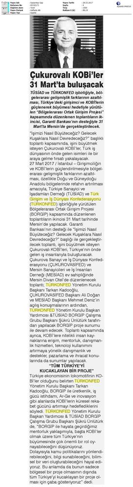 TÜRKONFED TÜSİAD Borgip Mersin Toplantısı Basin Yansimalari 1 28 Mart 3 Nisan 2017 - 16
