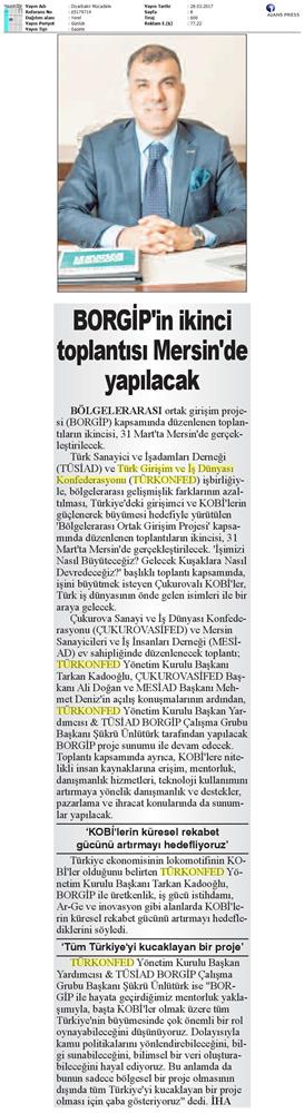 TÜRKONFED TÜSİAD Borgip Mersin Toplantısı Basin Yansimalari 1 28 Mart 3 Nisan 2017 - 33