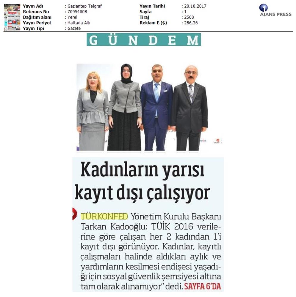 TÜRKONFED Undp Un Women Skh Kadinin Rolu Zirvesi Medya Yansimalari 19 Ekim 2017 - 3