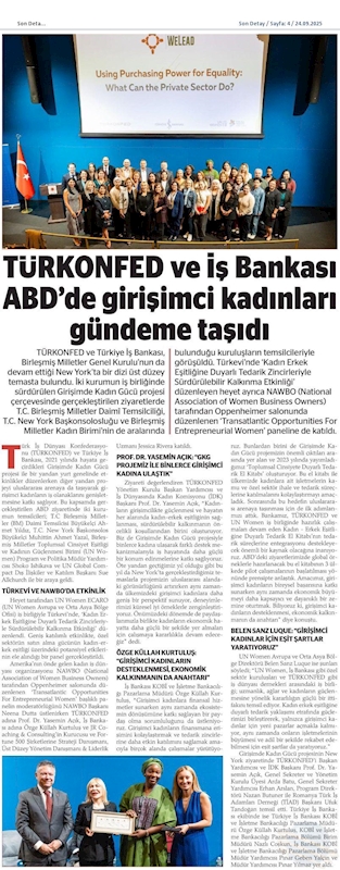TÜRKONFED Ve Is Bankasi Abdde Girişimci Kadinlari Gundeme Tasidi - 1
