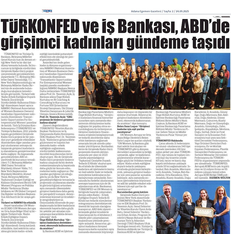 TÜRKONFED Ve Is Bankasi Abdde Girişimci Kadinlari Gundeme Tasidi - 2