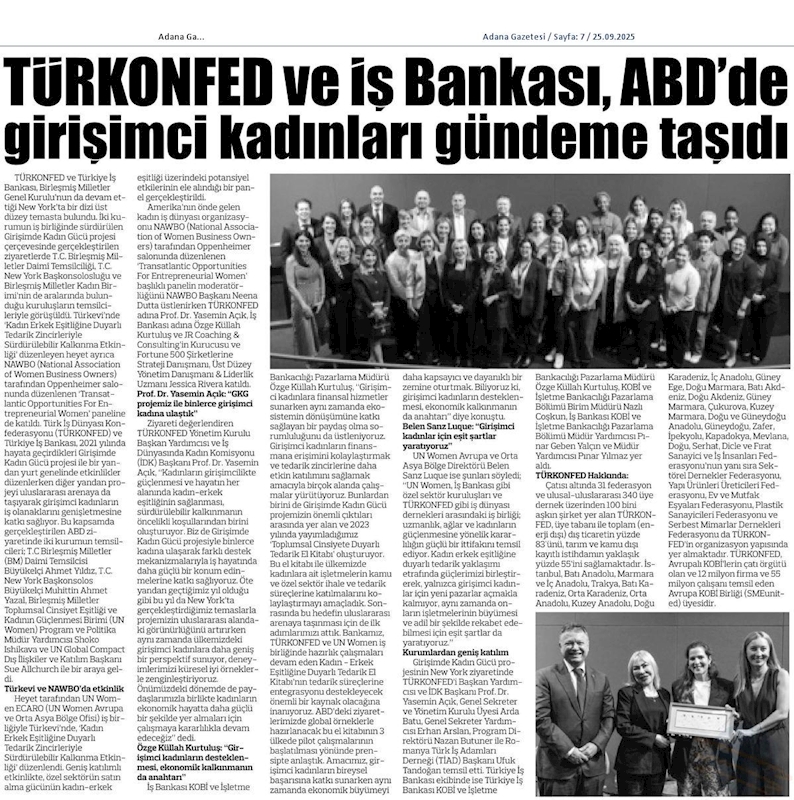 TÜRKONFED Ve Is Bankasi Abdde Girişimci Kadinlari Gundeme Tasidi - 17