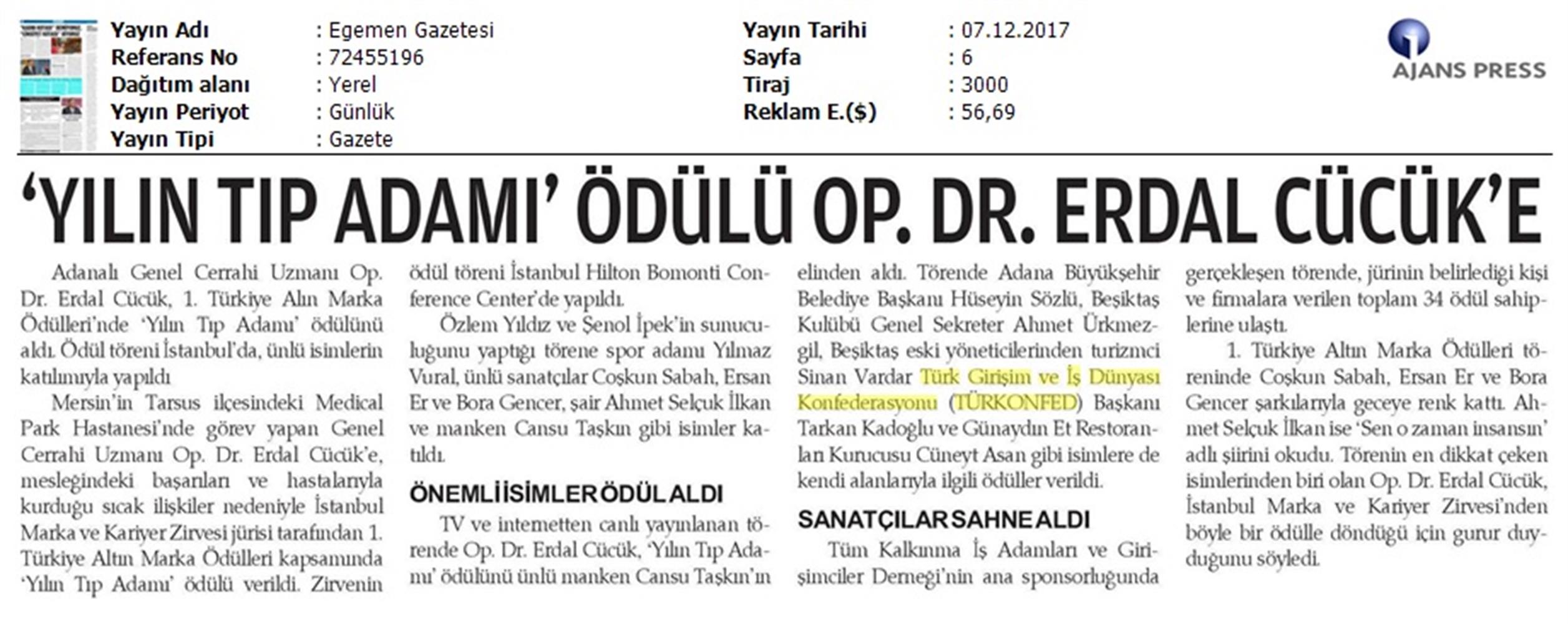 TÜRKONFED Ve TÜSİAD Borgip Adana Toplantısı On Medya Yansimalari 30 Kasim 5 Aralik 2017 - 33