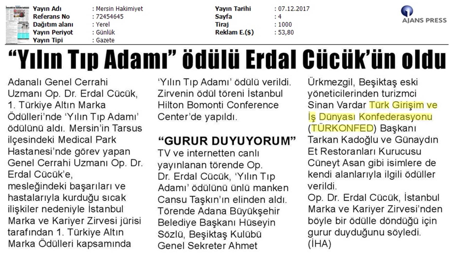 TÜRKONFED Ve TÜSİAD Borgip Adana Toplantısı On Medya Yansimalari 30 Kasim 5 Aralik 2017 - 36