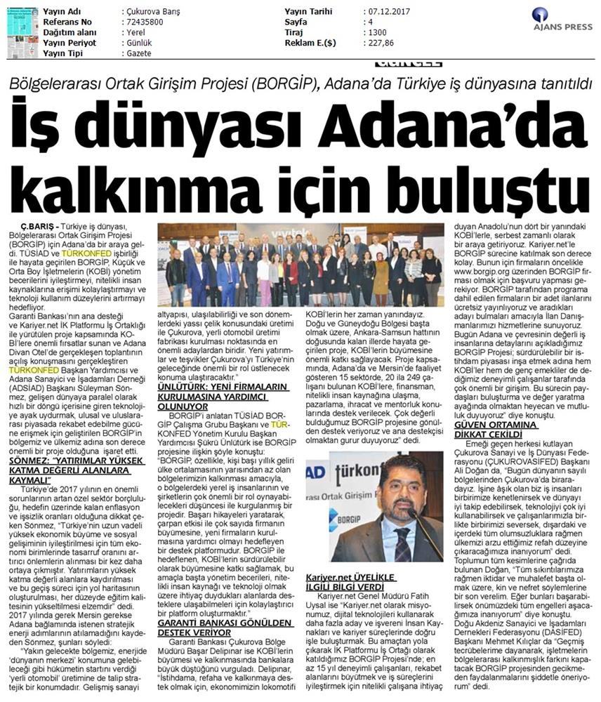 TÜRKONFED Ve TÜSİAD Borgip Adana Toplantısı On Medya Yansimalari 30 Kasim 5 Aralik 2017 - 42