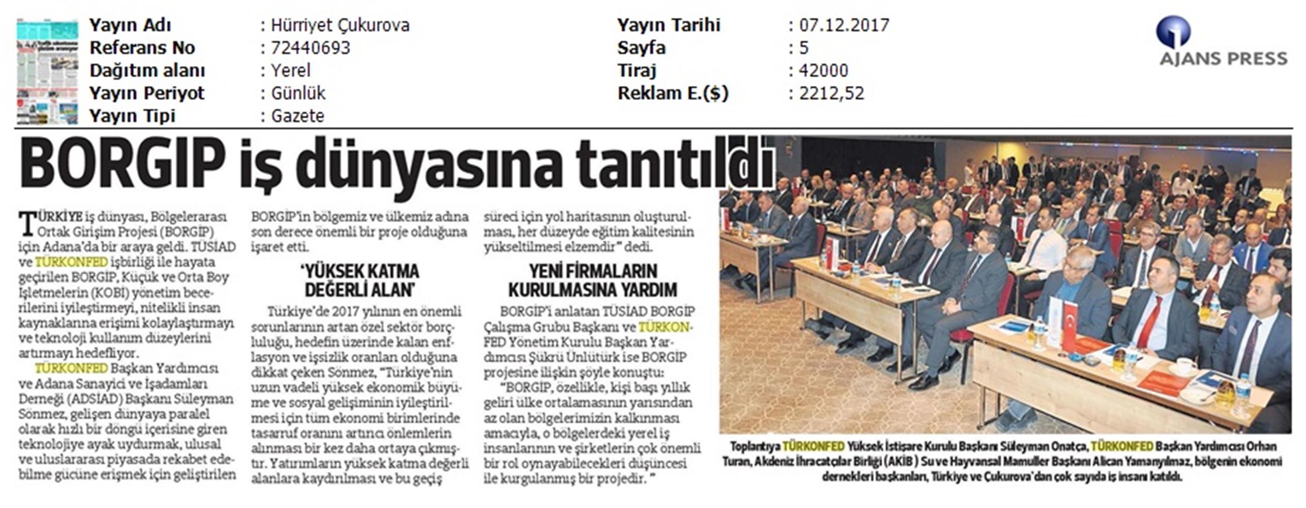 TÜRKONFED Ve TÜSİAD Borgip Adana Toplantısı On Medya Yansimalari 30 Kasim 5 Aralik 2017 - 44