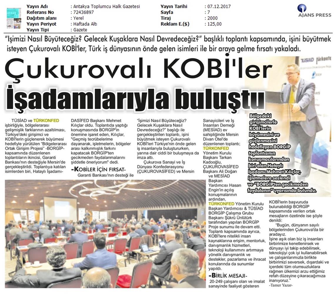 TÜRKONFED Ve TÜSİAD Borgip Adana Toplantısı On Medya Yansimalari 30 Kasim 5 Aralik 2017 - 59