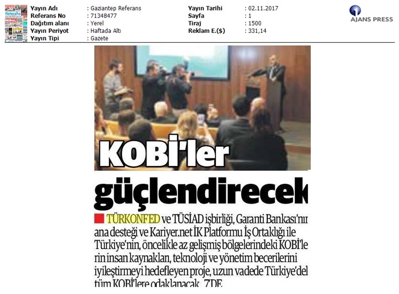 TÜRKONFED Ve TÜSİAD Borgiptanitim Toplantısı Medya Yansimalari 31 Ekim 2017 - 1