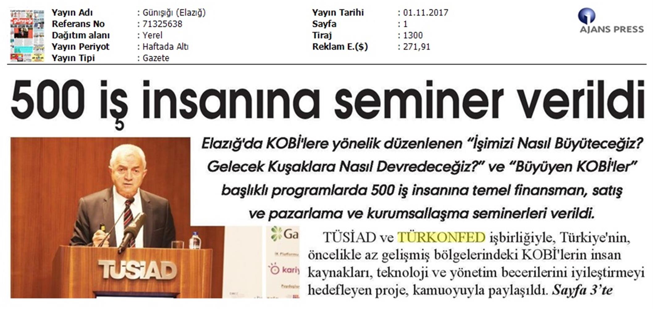TÜRKONFED Ve TÜSİAD Borgiptanitim Toplantısı Medya Yansimalari 31 Ekim 2017 - 9
