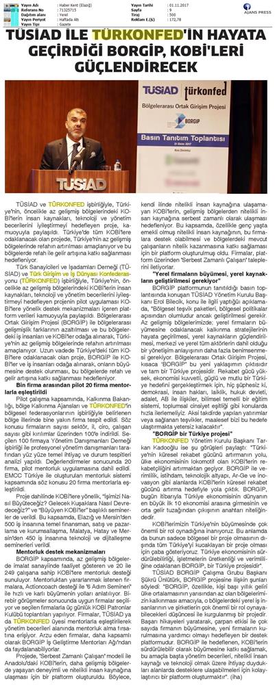 TÜRKONFED Ve TÜSİAD Borgiptanitim Toplantısı Medya Yansimalari 31 Ekim 2017 - 11