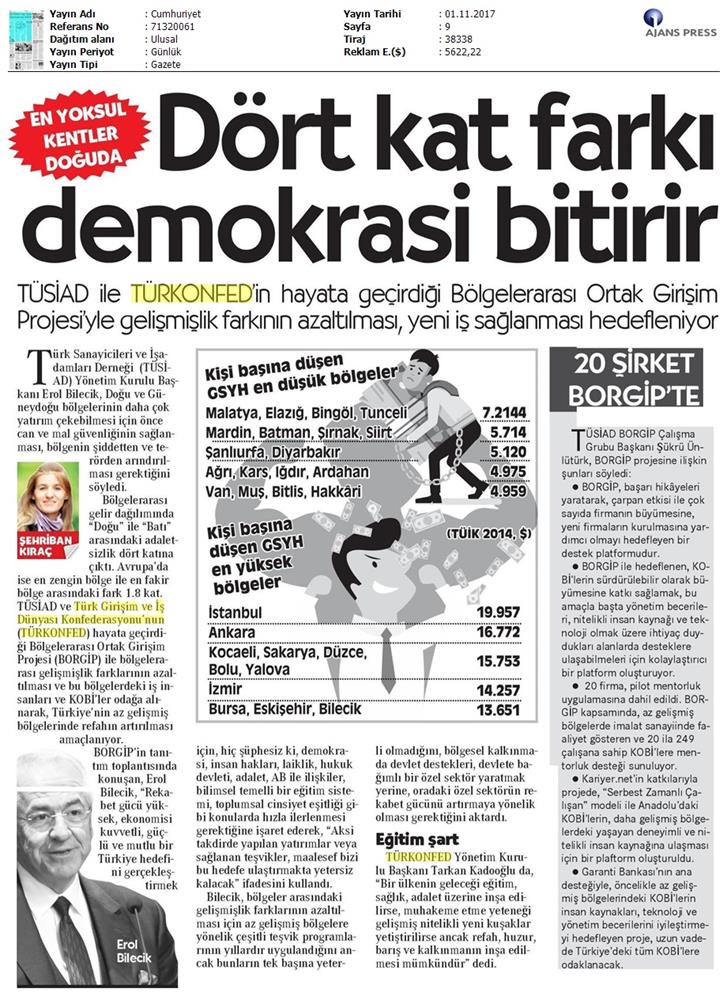 TÜRKONFED Ve TÜSİAD Borgiptanitim Toplantısı Medya Yansimalari 31 Ekim 2017 - 26