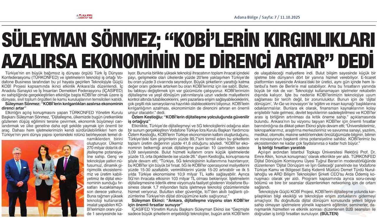 TÜRKONFED Ve Vodafone Business Kobileri Dijitallestirmeye Devam Ediyor - 7
