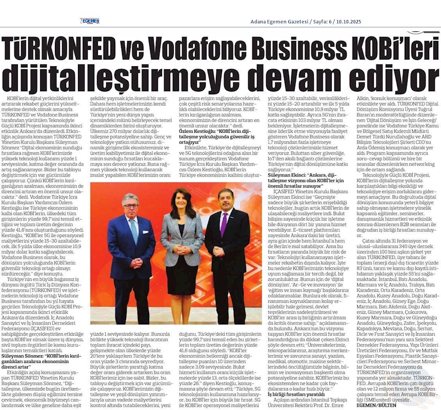 TÜRKONFED Ve Vodafone Business Kobileri Dijitallestirmeye Devam Ediyor - 8