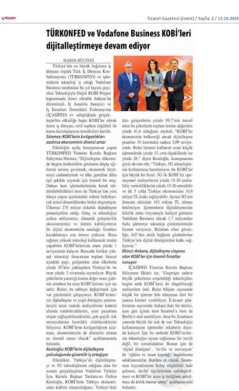 TÜRKONFED Ve Vodafone Business Kobileri Dijitallestirmeye Devam Ediyor - 10