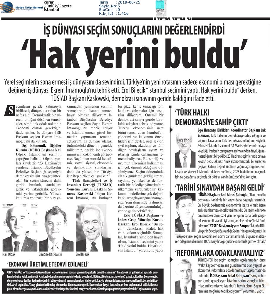 TÜRKONFED Yerel Secim Medya Yansimalari - 4