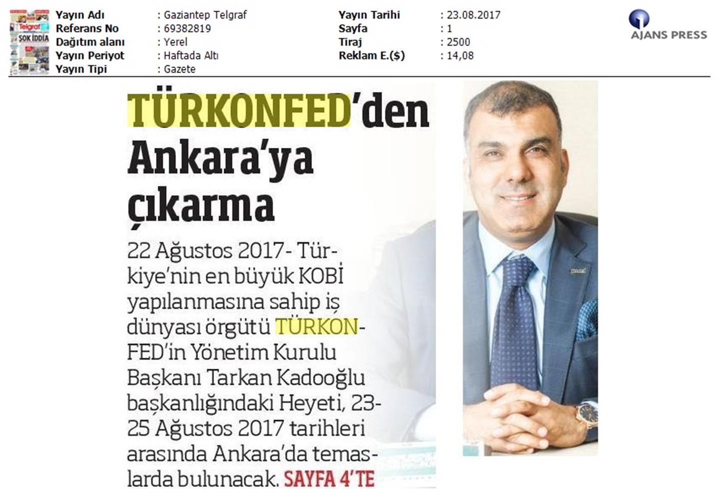 TÜRKONFED Yönetim Kurulu Ankara Temaslari Medya Yansimalari 23 24 Agustos 2017 Ankara - 35