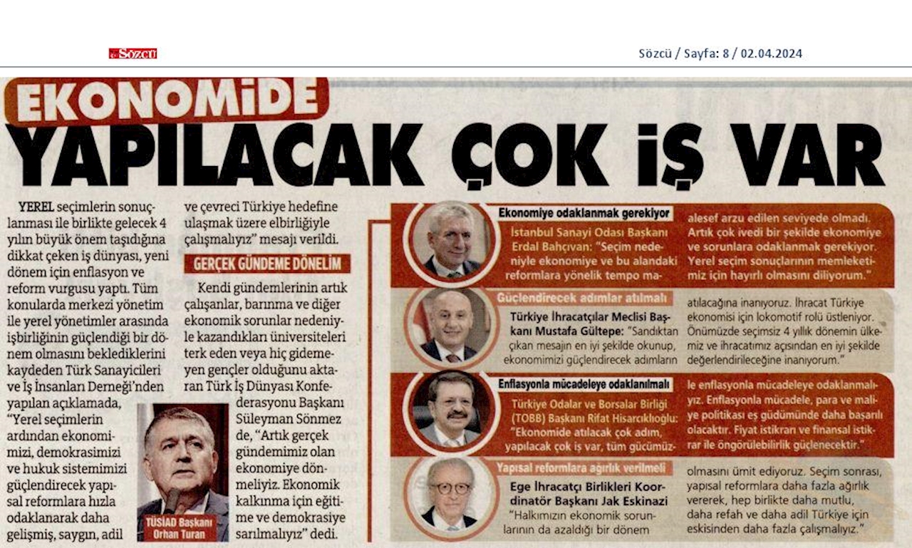 TÜRKONFED Yönetim Kurulu Başkani Suleyman Sönmez Gun Birlik Ve Beraberlik Gunudur - 30