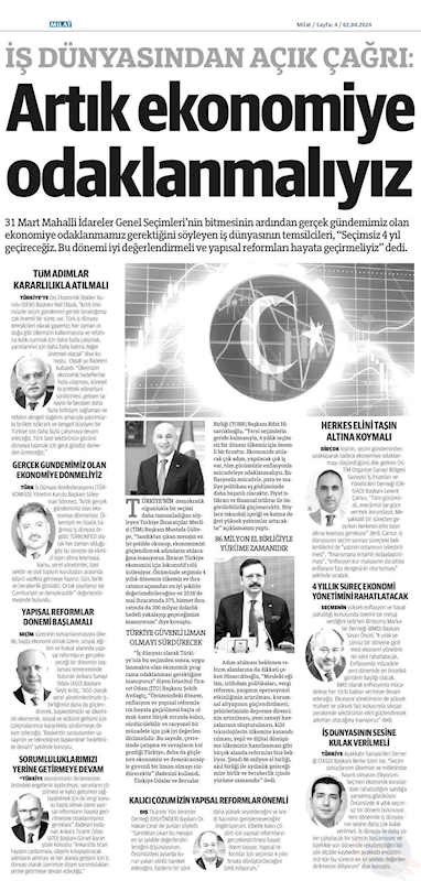 TÜRKONFED Yönetim Kurulu Başkani Suleyman Sönmez Gun Birlik Ve Beraberlik Gunudur - 31