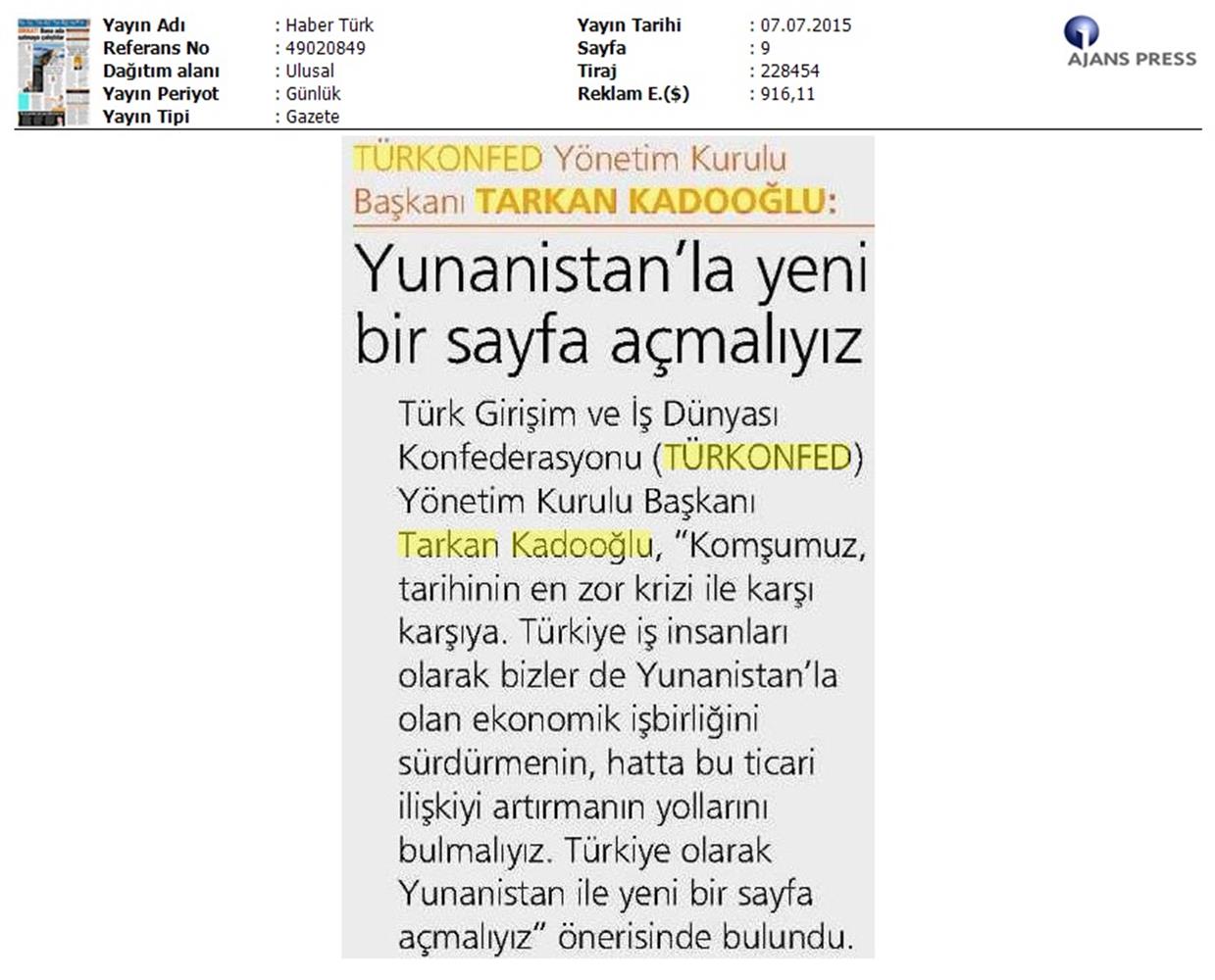 TÜRKONFED Yunanistan Ekonomik Krizi Aciklamasi Yansimalari - 7