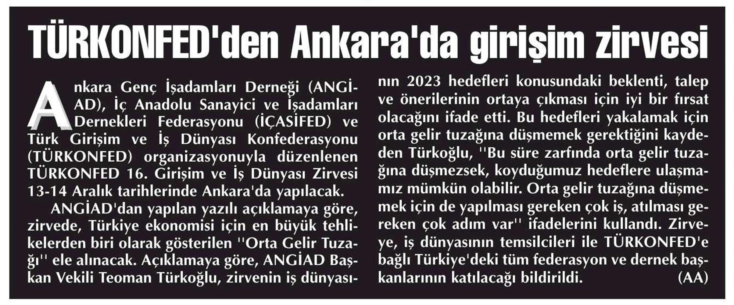 Turkonfedden 16 Girişim Ve Is Dunyasi Zirvesi Ankara - 1