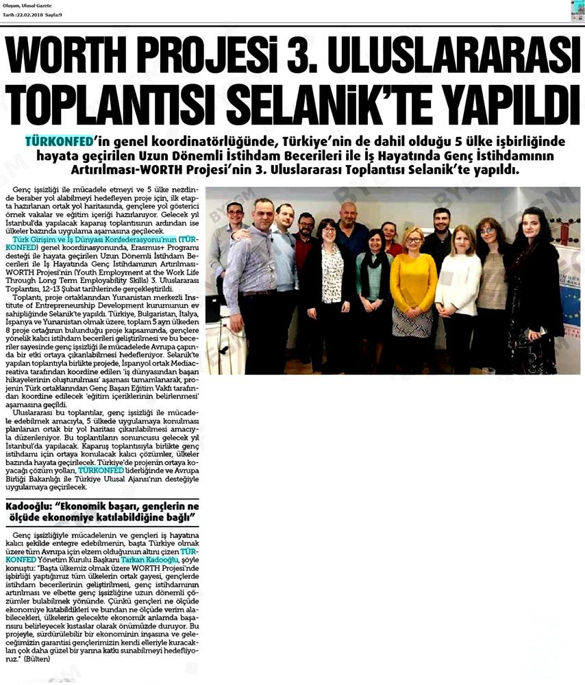 Worth Projesi 3 Uluslararasi Toplantısı Medya Yansimalari 21 Subat 2018 Selanik - 4