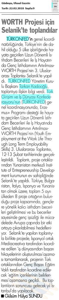 Worth Projesi 3 Uluslararasi Toplantısı Medya Yansimalari 21 Subat 2018 Selanik - 8