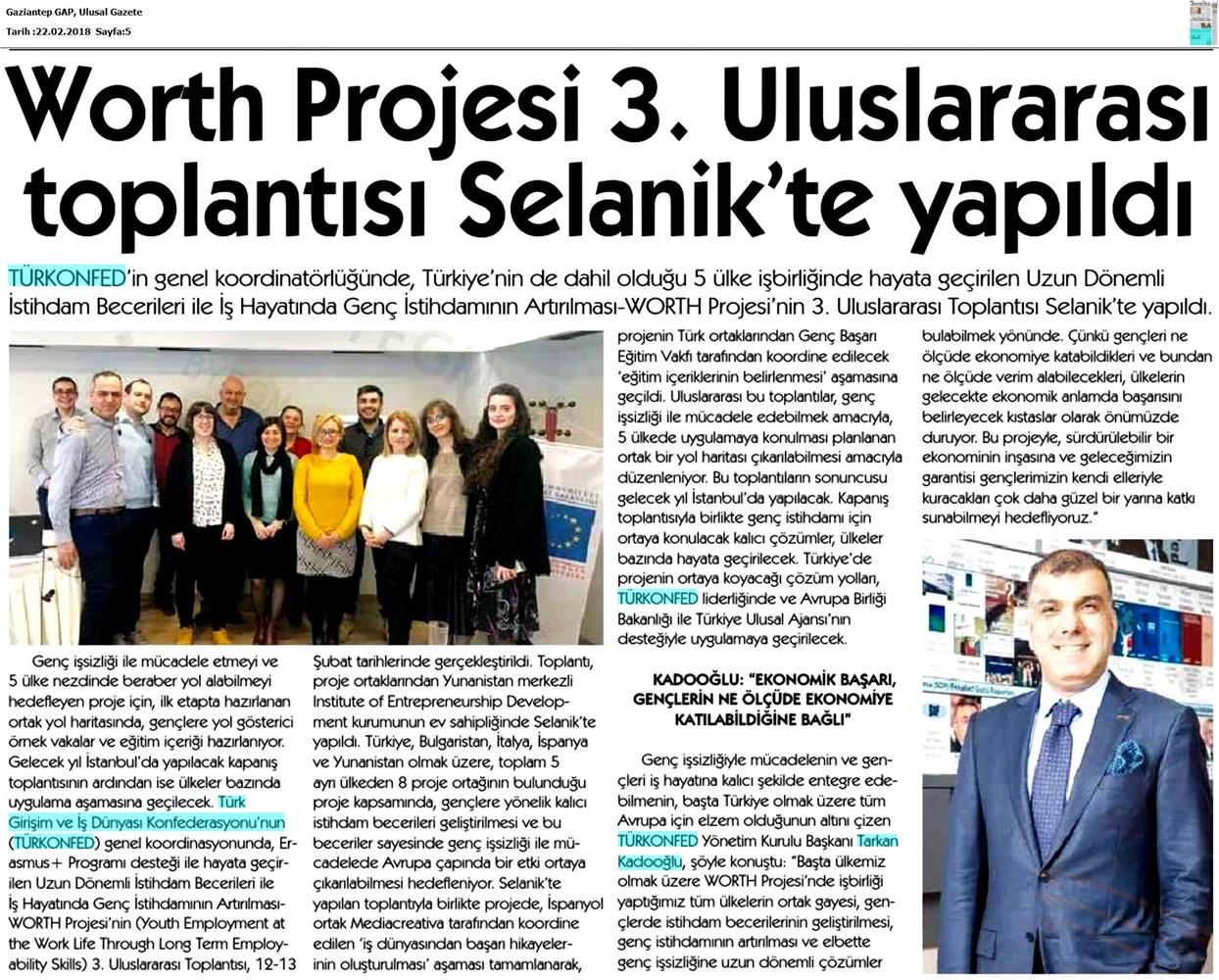 Worth Projesi 3 Uluslararasi Toplantısı Medya Yansimalari 21 Subat 2018 Selanik - 13