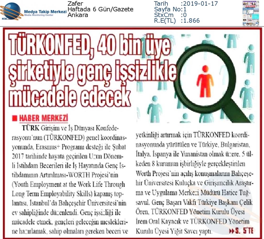 Worth Projesi Kapanis Toplantısı Medya Yansimalari 16 Ocak 2019 Istanbul - 1