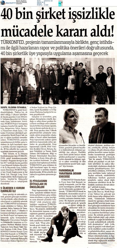 Worth Projesi Kapanis Toplantısı Medya Yansimalari 16 Ocak 2019 Istanbul - 2
