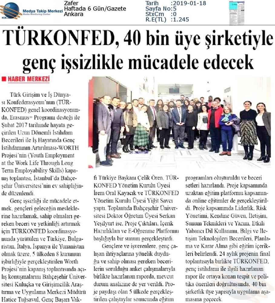 Worth Projesi Kapanis Toplantısı Medya Yansimalari 16 Ocak 2019 Istanbul - 4